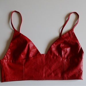 Forever21 Women’s Red Cropped Tank Top